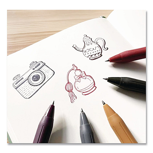 Zebra Sarasa Clip Gel Pen, Retractable, Fine 0.5 mm, Assorted Vintage Light Ink and Barrel Colors, 5/Pack (47445)