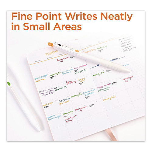 Zebra Sarasa R Gel Pen, Retractable, Extra Fine 0.4 mm, Assorted Ink Colors, White Barrels, 14/Pack (47714)