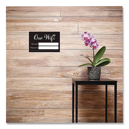 COSCO Wi-Fi Password Indoor Sign, 6 x 4, Black/White (098646)