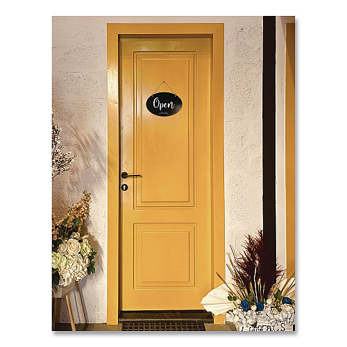 COSCO Open/Close Spa Style Indoor Sign, 12 x 8, Black/White (098642)
