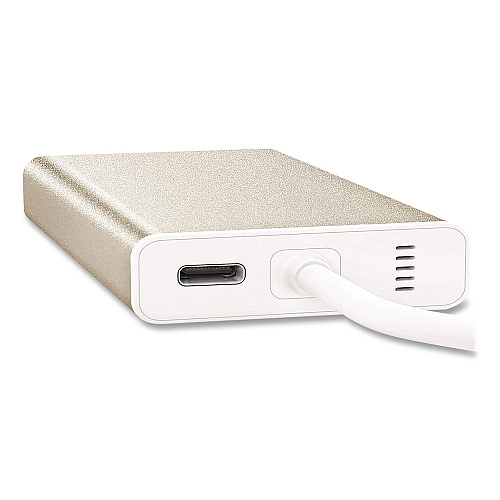 j5create Mini Dual Monitor Docking Station, USB-C/HDMI/Gigabit LAN, White/Gold (JCD381)