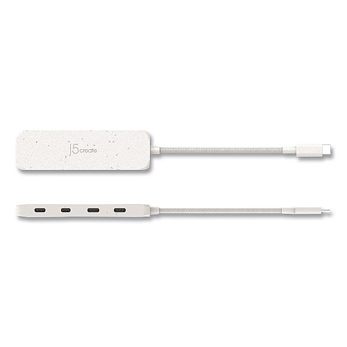 j5create 4-Port USB-C Hub, Pure White (JCH345EW)
