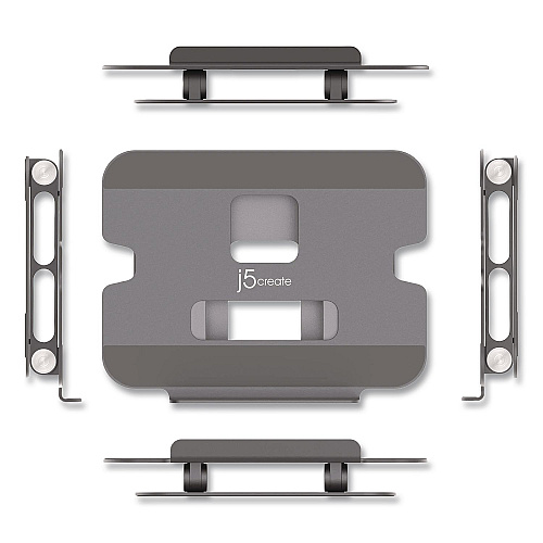 j5create Multi-Angle Laptop Stand, Space Gray/Silver, Supports 9 lbs (JTS127)