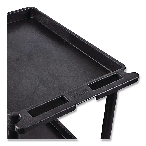 Luxor ENDURA Two-Shelf Utility Cart, Plastic, 400 lb Capacity, 32 x 24 x 37.5. Black (TC11)