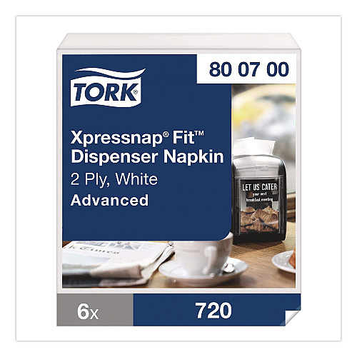 Xpressnap Fit Interfold Dispenser Napkins, 2-Ply, 6.5 x 8.4, White, 720/Pack, 6 Packs/Carton