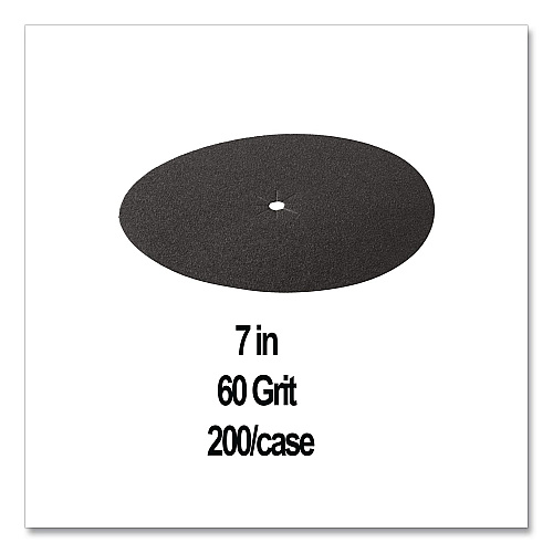 Floor Surfacing Hookit Discs, 7" Diameter, 60 Grit, Purple, 200/Carton