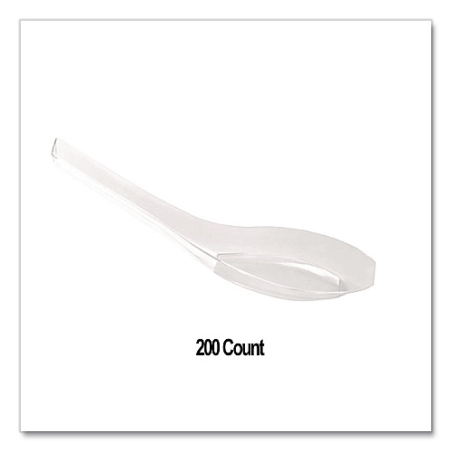 Petites Mini Utensils, Spoon, Plastic, Clear, 200/Carton