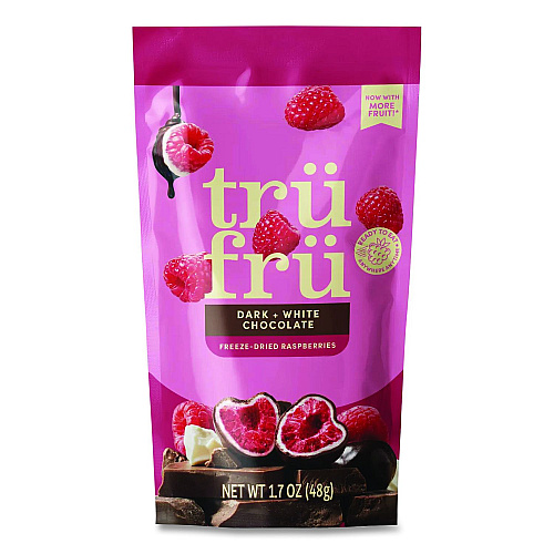 Tru Fru Hyper-Dried Grab and Go Raspberries in White and Dark Chocolate, 1.7 oz Packet, 12/Carton (22002832)