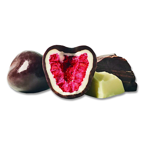 Tru Fru Hyper-Dried Grab and Go Raspberries in White and Dark Chocolate, 1.7 oz Packet, 12/Carton (22002832)
