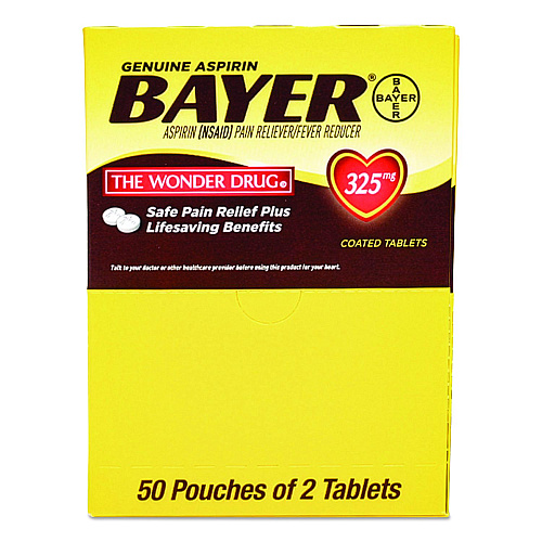 SUREFILL Bayer Aspirin, 2 Tablets/Packet, 50 Packets/Box (ATBA100)