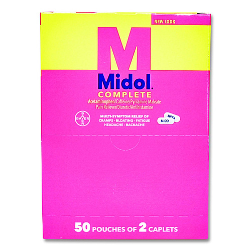 SUREFILL Midol Caplets, 2 Caplets/Packet, 50 Packets (ATMD50)