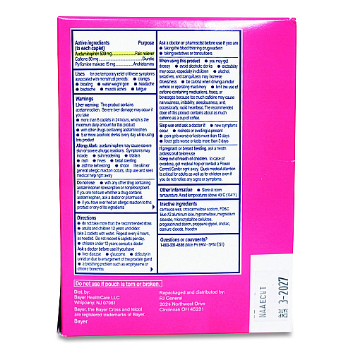 SUREFILL Midol Caplets, 2 Caplets/Packet, 50 Packets (ATMD50)