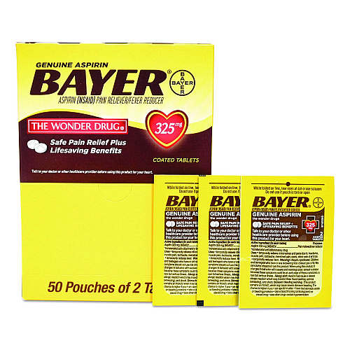 SUREFILL Bayer Aspirin, 2 Tablets/Packet, 50 Packets/Box (ATBA100)