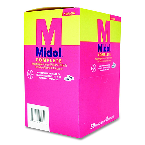 SUREFILL Midol Caplets, 2 Caplets/Packet, 50 Packets (ATMD50)