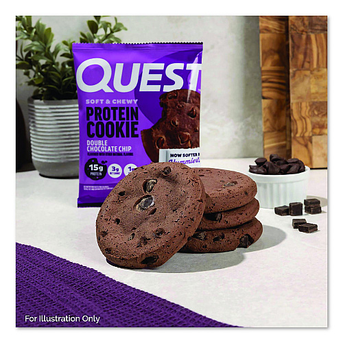 Quest Gluten Free Protein Cookies, Double Chocolate Chip, 2.08 oz Bag, 12/Carton (22002860)