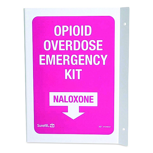SUREFILL Overdose Kit Three-Way Wall Sign, 2.25 x 3 x 5.5 (SFODWS01)
