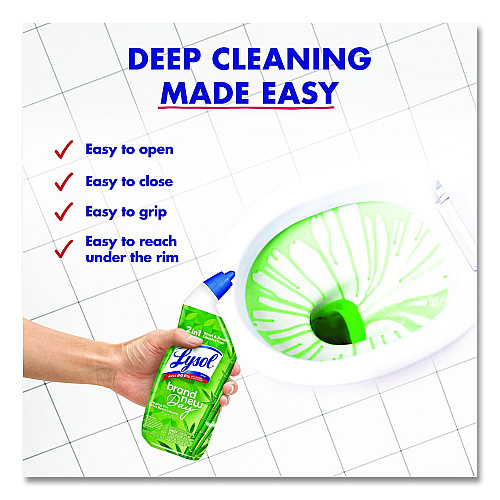 LYSOL Brand Clinging Gel Brand New Day Toilet Bowl Cleaner, 24 oz Angle-Neck Bottle, Bamboo Scent, 9/Carton (62015CT)