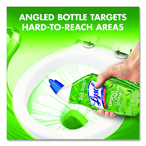 LYSOL Brand Clinging Gel Brand New Day Toilet Bowl Cleaner, 24 oz Angle-Neck Bottle, Bamboo Scent, 9/Carton (62015CT)