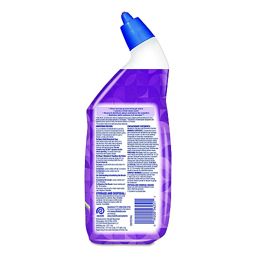 LYSOL Brand Clinging Gel Brand New Day Toilet Bowl Cleaner, Lavender and Cotton Blossom, 24 oz Angle-Neck Bottle, 9/Carton (56251CT)