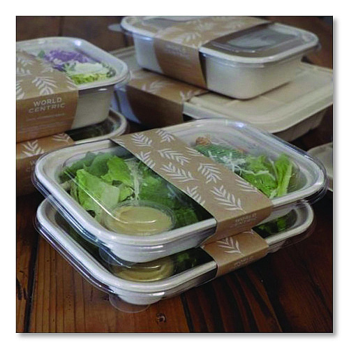 World Centric Fiber Containers, 17 oz, 6.02 x 8.02 x 1.5, Natural, Sugarcane Fiber, 400/Carton (TRSCU8LFP)