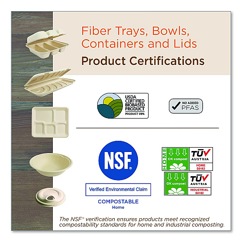 World Centric Fiber Hinged Takeout Containers, 8.2 x 8.8 x 2.9, Natural, Sugarcane Fiber, 300/Carton (TOSCU853LLF)