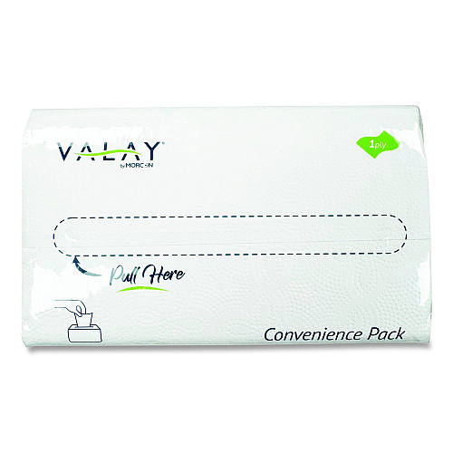 Morcon Paper Valay Dispenser Napkin Convenience Pack, 1-Ply, 6.5 x 4, White, 500/Pack, 12 Packs/Carton (4040VN)
