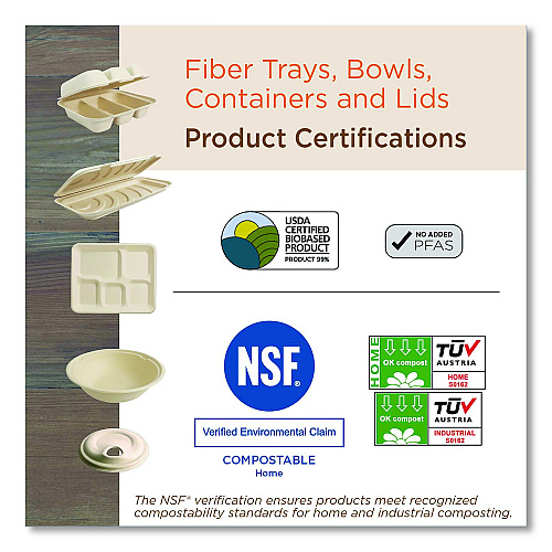 World Centric Laminated Fiber Containers, 20 oz, 6.7 x 8.7 x 1.7, Natural, Sugarcane Fiber, 400/Carton (CTSC20LLF)