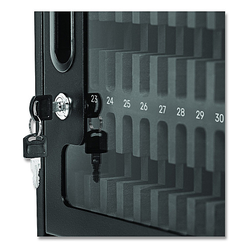 Luxor Cell Guard 30-Bay Cabinet for 32 Devices, 14.96 x 16.14 x 8.98, Black (CHZZ001)
