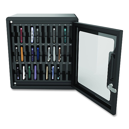 Luxor Cell Guard 32-Bay Wall-Mount Cabinet for 32 Devices, 14.96 x 16.14 x 8.98, Black (CHZZ002)