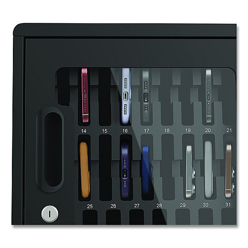 Luxor Cell Guard 32-Bay Wall-Mount Cabinet for 32 Devices, 14.96 x 16.14 x 8.98, Black (CHZZ002)