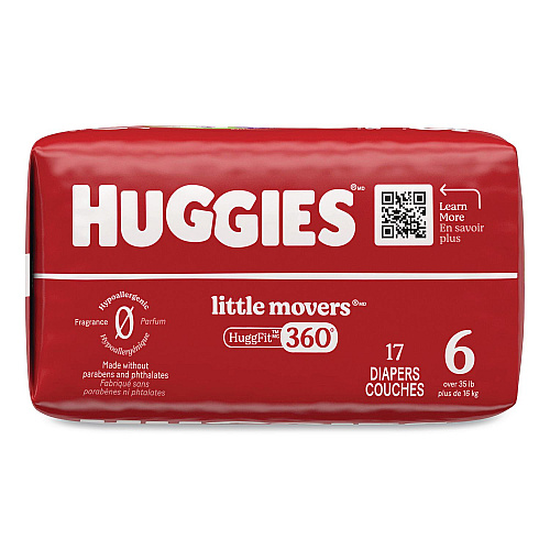Huggies Little Movers HuggFit 360 Degree, Size 6, Over 35 lbs, Disney Design, 17/Pack (56608PK)