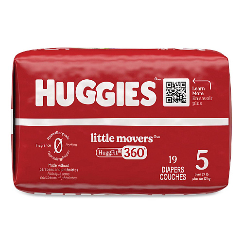 Huggies Little Movers HuggFit 360 Degree, Size 5, Over 27 lbs, Disney Design, 19/Pack (56607PK)