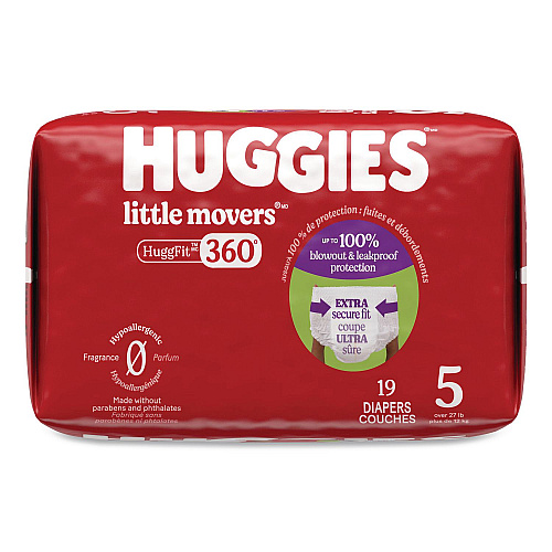 Huggies Little Movers HuggFit 360 Degree, Size 5, Over 27 lbs, Disney Design, 19/Pack (56607PK)