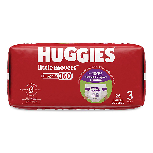 Huggies Little Movers HuggFit 360 Degree, Size 3, 16 lbs to 28 lbs, Disney Design, 26/Pack (56605PK)