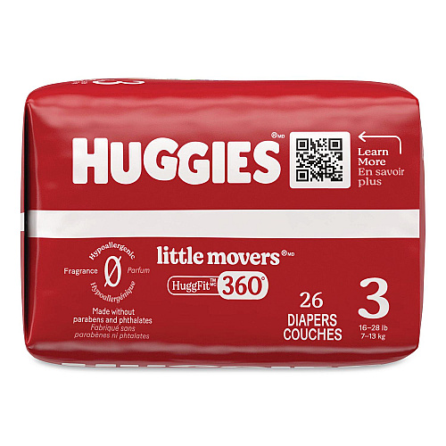 Huggies Little Movers HuggFit 360 Degree, Size 3, 16 lbs to 28 lbs, Disney Design, 26/Pack (56605PK)