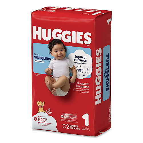 Huggies Little Snugglers Baby Diapers, Size 1, 8 lbs to 14 lbs, Disney Design, 32/Pack (49695PK)