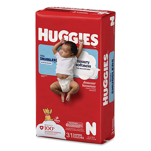 Huggies Little Snugglers Baby Diapers, Size Newborn to 10 lbs, Disney Design, 31/Pack (49694PK)