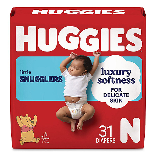 Huggies Little Snugglers Baby Diapers, Size Newborn to 10 lbs, Disney Design, 31/Pack (49694PK)