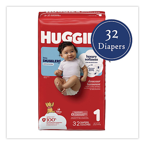 Huggies Little Snugglers Baby Diapers, Size 1, 8 lbs to 14 lbs, Disney Design, 32/Pack (49695PK)