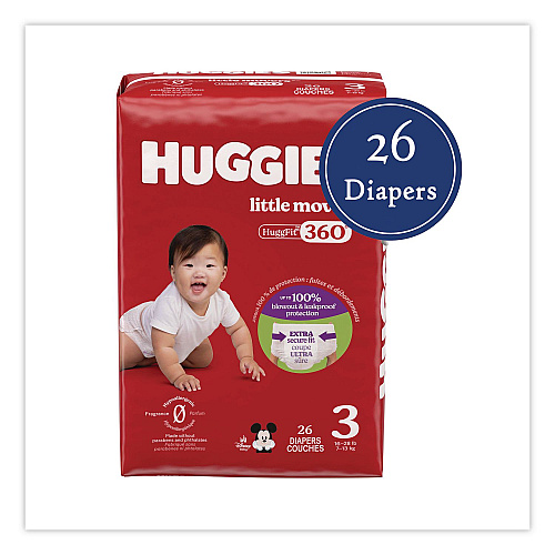 Huggies Little Movers HuggFit 360 Degree, Size 3, 16 lbs to 28 lbs, Disney Design, 26/Pack (56605PK)