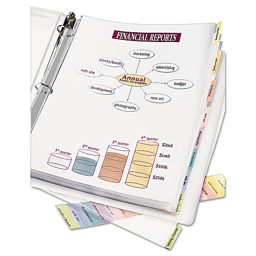 Avery Protect 'n Tab Top-Load Clear Sheet Protectors w/Eight Tabs, Letter (74161)