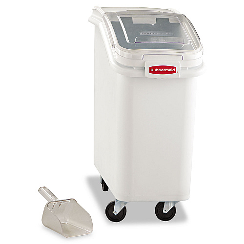 Rubbermaid Commercial ProSave Mobile Ingredient Bin, 20.57 gal, 13.13 x 29.25 x 28, White, Plastic (360088WHI)