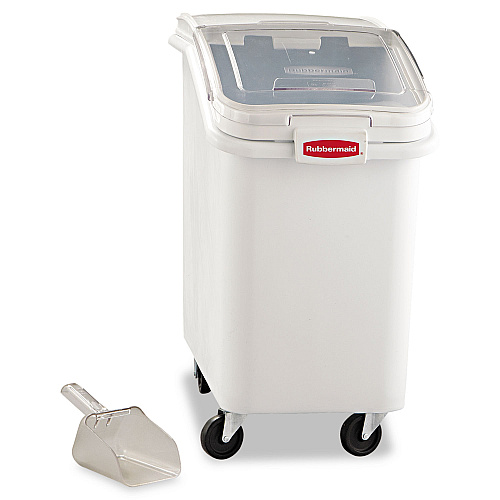 Rubbermaid Commercial ProSave Mobile Ingredient Bin, 26.18 gal, 15.5 x 29.5 x 28, White, Plastic (360288WHI)