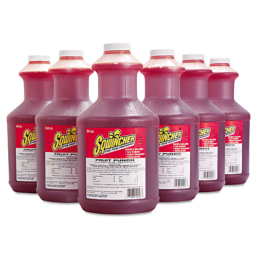 Sqwincher Liquid Concentrate Electrolyte Drink, Fruit Punch, 64oz Bottles, 6/Carton (030325FP)