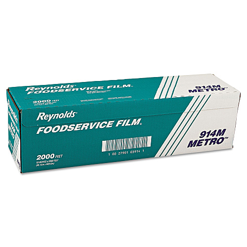 Reynolds Metro Light-Duty PVC Film Roll with Cutter Box, 18" x 2,000 ft, Clear (914M)