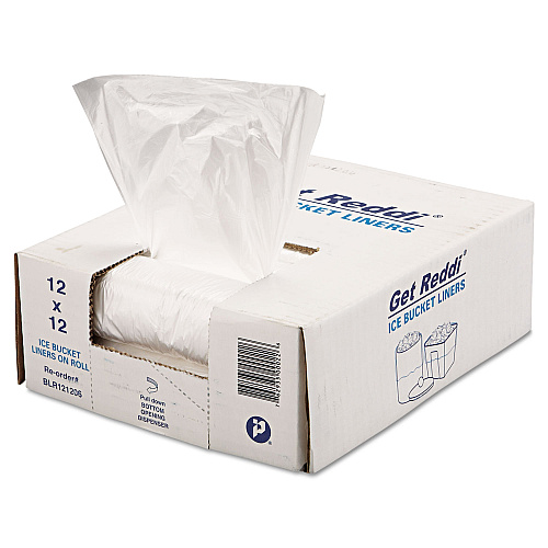Inteplast Group Ice Bucket Liner Bags, 96 oz, 12" x 12", Clear, 1,000/Carton (BLR121206)