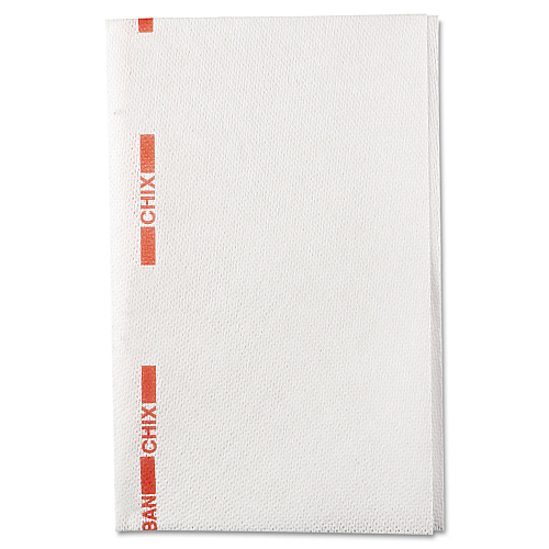 Chix Food Service Towels, Cotton, 13 x 21, White/Red, 150/Carton (8252)