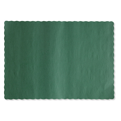 Hoffmaster Solid Color Scalloped Edge Placemats, 9.5 x 13.5, Hunter Green, 1,000/Carton (310528)