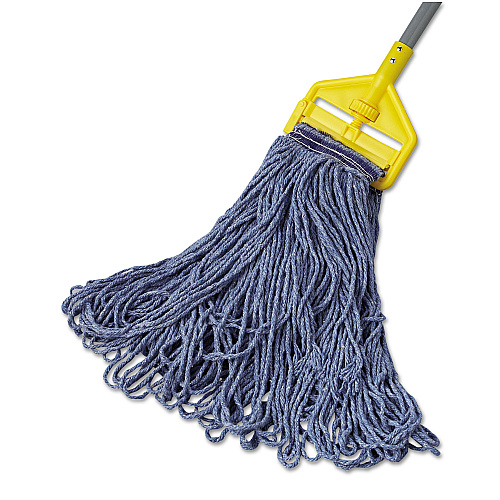 Rubbermaid Commercial Universal Headband Mop Head, Cotton/Synthetic, 24oz, Blue, 12/Carton (E238)