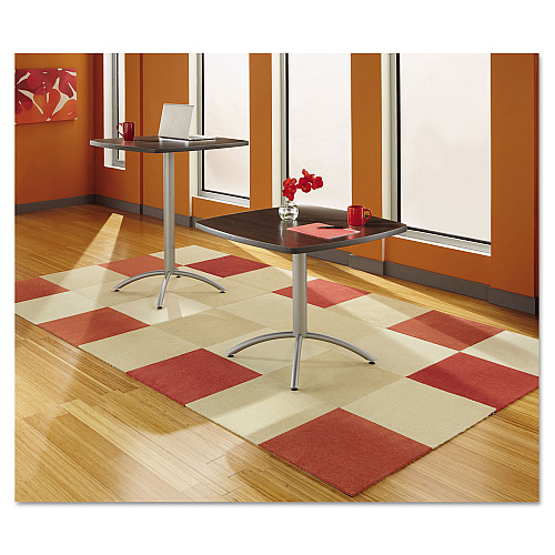Iceberg CafeWorks Cafe-Height Table, Square, 36" x 36" x 30", Walnut/Silver (65614)
